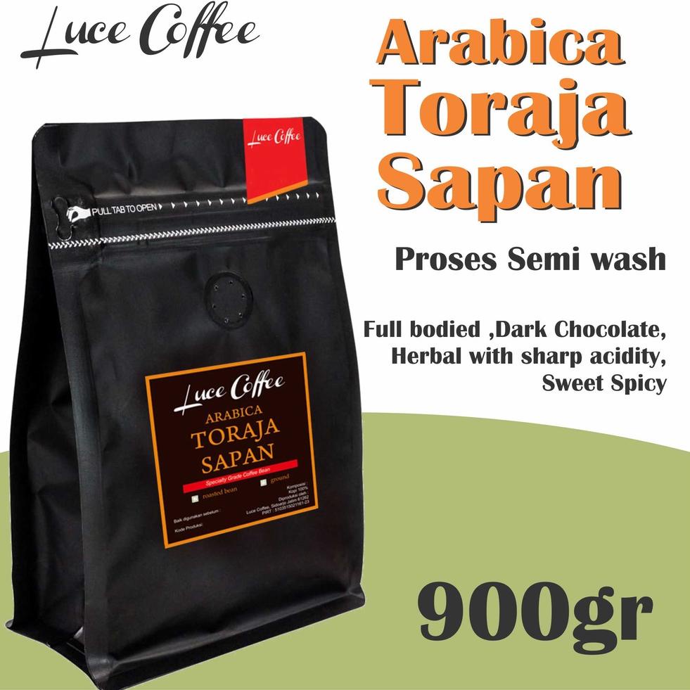 

D92 Luce coffee , Kopi Arabika Toraja Sapan 900gr - Biji sangrai NEW ARRIVAL ㅂ