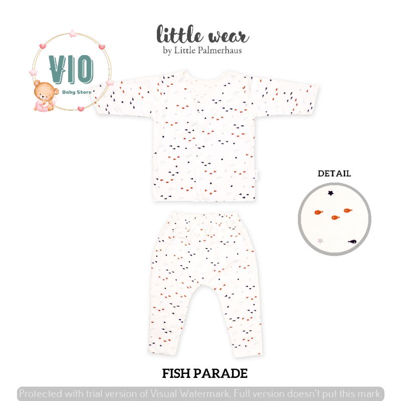 Little Palmerhaus Little wear long sleeve Fish Paradise baju bayi baju tidur baju main baju lucu bay