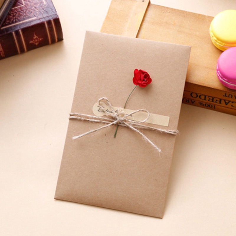 Kartu Ucapan Handmade Gaya Vintage Bahan Kertas Kraft Untuk Natal / Ulang Tahun