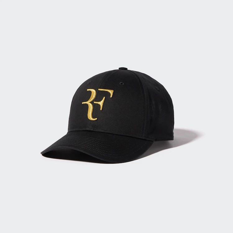 Topi Tenis Tennis Cap Hat Uniqlo RF Roger Federer Black Gold Limited Original