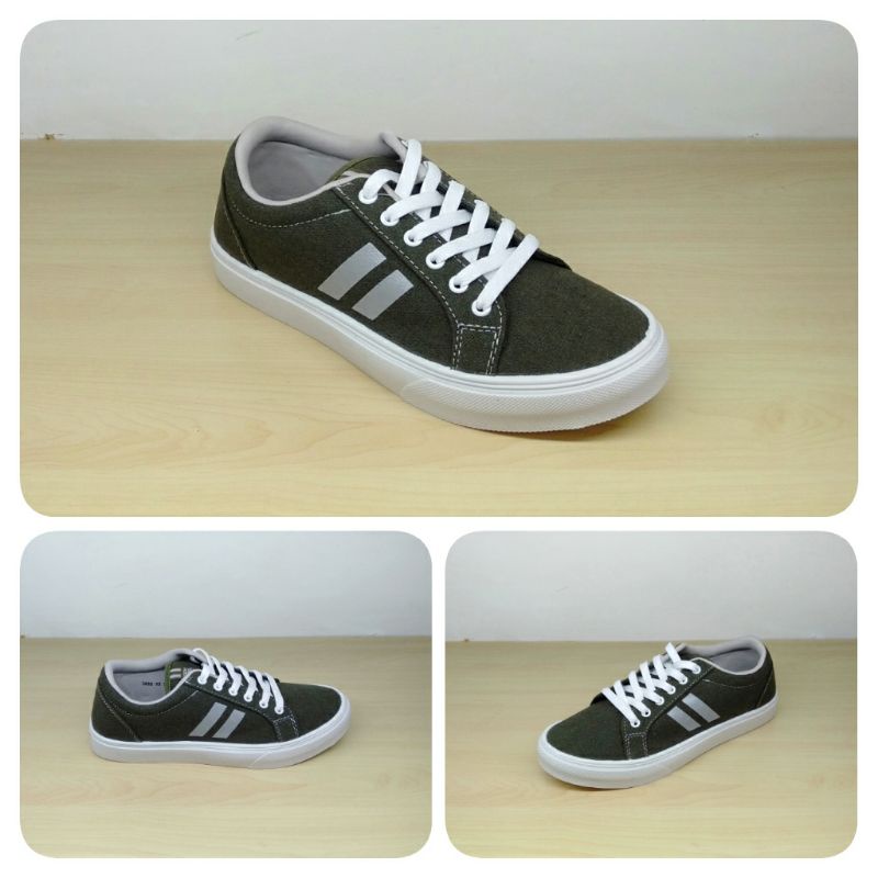 Sepatu Pria Sneaker NORTH STAR VAMPER Original Bahan Kanvas Hijau Army - 8897613