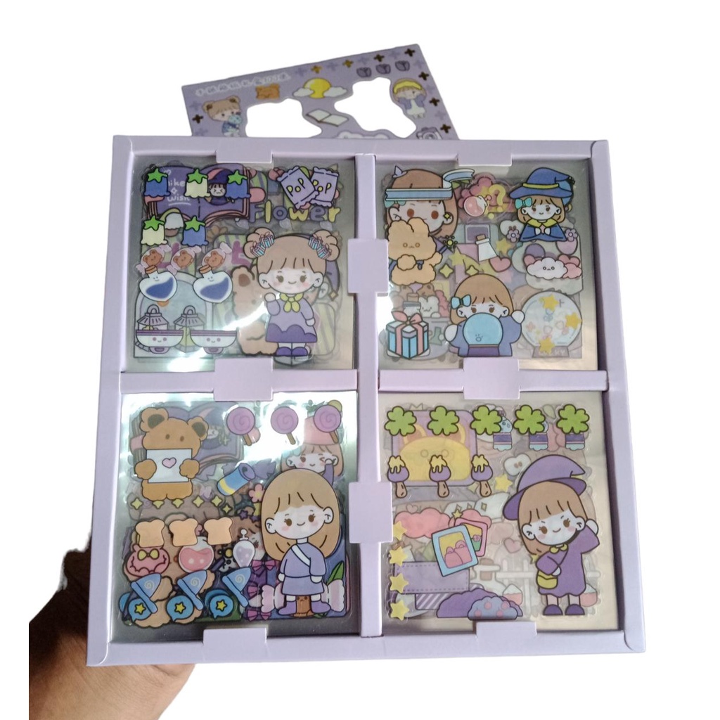 Stiker murah 100 Lembar Stiker Motif Kartun Korea Lucu Anti Air Dekorasi Handbook Scrapbook