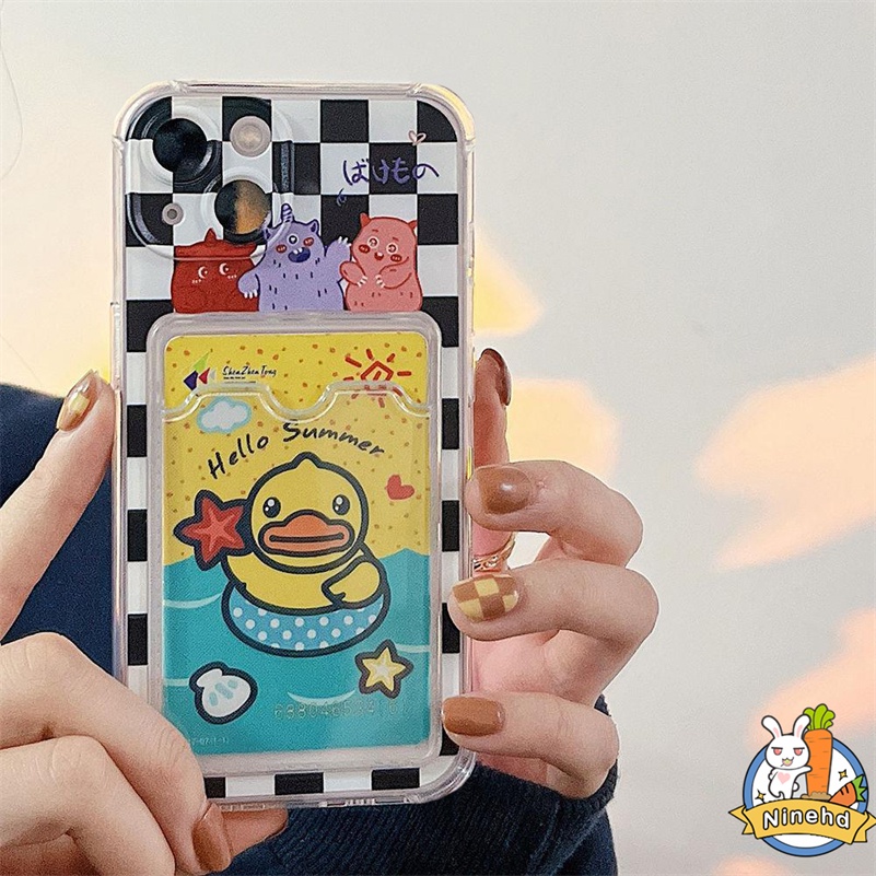 Case Tas Kartu Bening Untuk Huawei Y9 Prime 2019 Nova 7i 8i 6SE Nova 10se 4e 3i 3e Y7A Y9A Y9s Y6P 2020 P30 Lite Little Monster Card Holder Bening Silikon Casing Ponsel Cover Pelindung