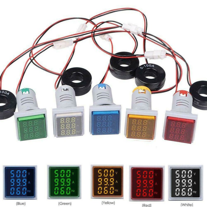 Pilot Lamp VoltMeter AMPERE Frekuensi Meter Digital HERTZ HZ AC 3 in 1 murah