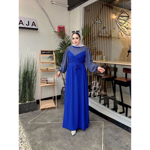 MEISA GAMIS ELLY ARSY // GAMIS CRINKLE AIR FLOW // DRESS PAYET WANITA S FIT XL