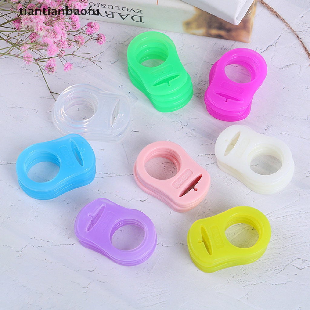 [tiantianbaofu] 5pcs/pack Baby Dummy Dot Holder Klip Adaptor Untuk Cincin Tombol Silikon Butik