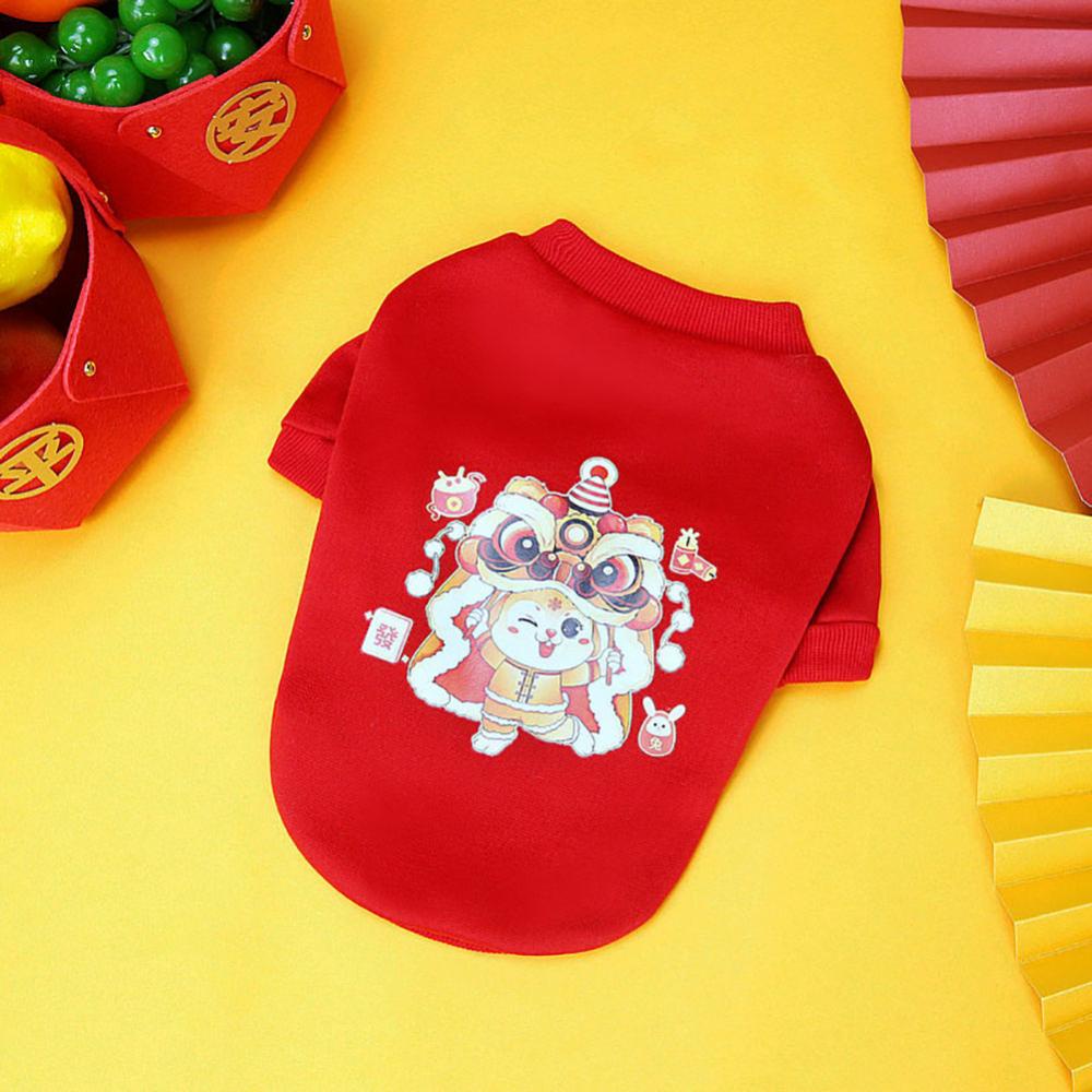 Timekey Tahun Baru Hoodie Anjing Musim Dingin Pakaian Untuk Anjing Kecil Perlengkapan Hewan Peliharaan Motif Kelinci Hoodie Peliharaan Lucu Hangat Chihuahua Pakaian U2W4