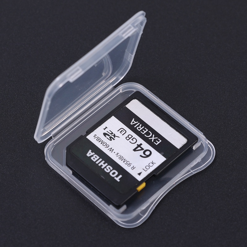 1pc Kotak Penyimpanan Kartu SD Transparan Portabel Kartu Memori Individu Case Plastik Bening Tempat Perlindungan