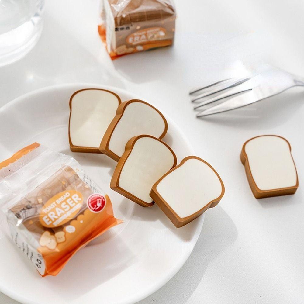 Lanfy Toast Bread Eraser Kreatif Lucu Tanpa Debu Tanpa Jejak Siswa Alat Tulis Alat Lap Tulisan Menggambar Penghapus