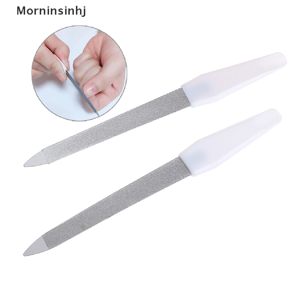 Mornin Dua Sisi stainless steel metal nail art file buffer Alat manicure pedicure id