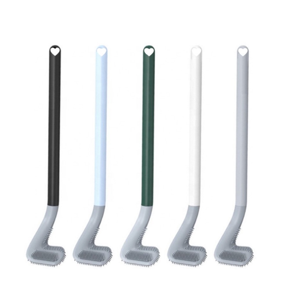PA Sikat Toilet Silikon Bentuk Stik Golf / Alat Pembersih WC Kamar Mandi / Toilet Brush Silicone Fleksible Serbaguna Sela Karet Lentur PR129