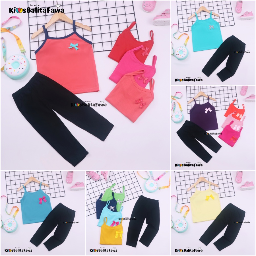 Setelan Violett uk bayi-2 Tahun / Baju Baby Anak Perempuan Kaos Tanktop Celana Panjang Legging Polos