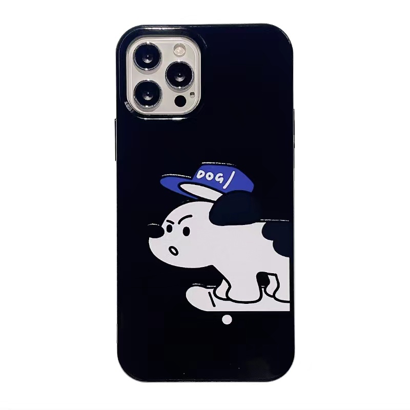 IPHONE Ins Pola Puppy Cocok Untuk Iphone14 14pro 14plus 13 13mini 13pro 13prm iPhone12 7Plus 8Plus Xr XS 13 12mini Pro Max TPU Empat Sudut Casing Ponsel Tahan Guncangan