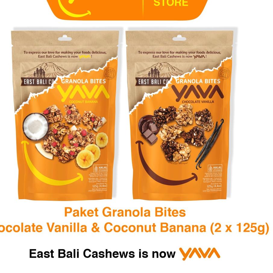 

➴ YAVA Paket Granola Bites Chocolate Vanilla & Coconut Banana (2 x 125g) ♕