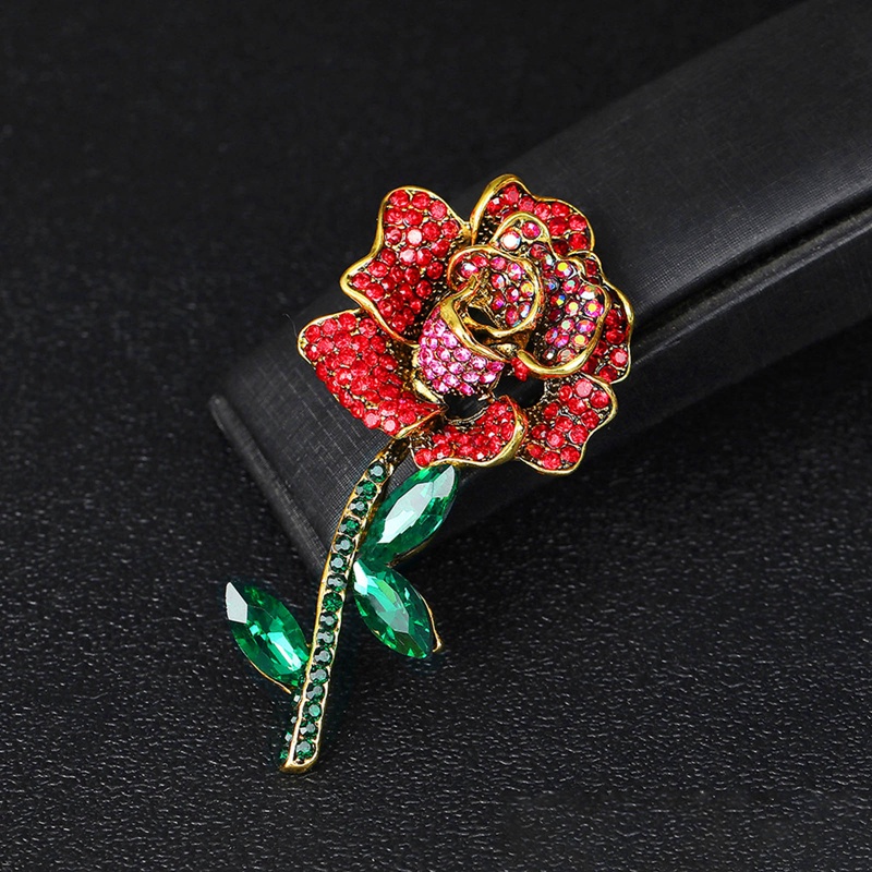 Bros Bunga Mawar Enamel Klasik Untuk Wanita Paduan Bunga Mawar Pernikahan Kantor Kasual Brooch Pin Hadiah