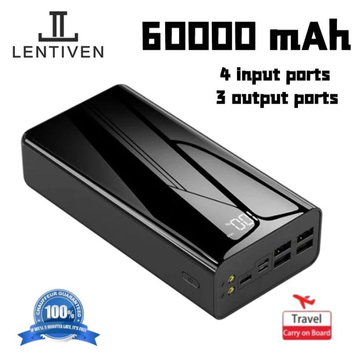 Portable 60000Mah Powerbank 4 Usb Fast Charging External Battery Powerbank Led