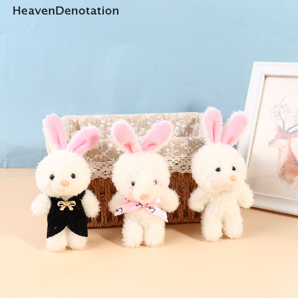 [HeavenDenotation] Cinta Lucu Blush Little White Rabbit Katun Lembut Hewan Boneka Mainan KeyChai HDV