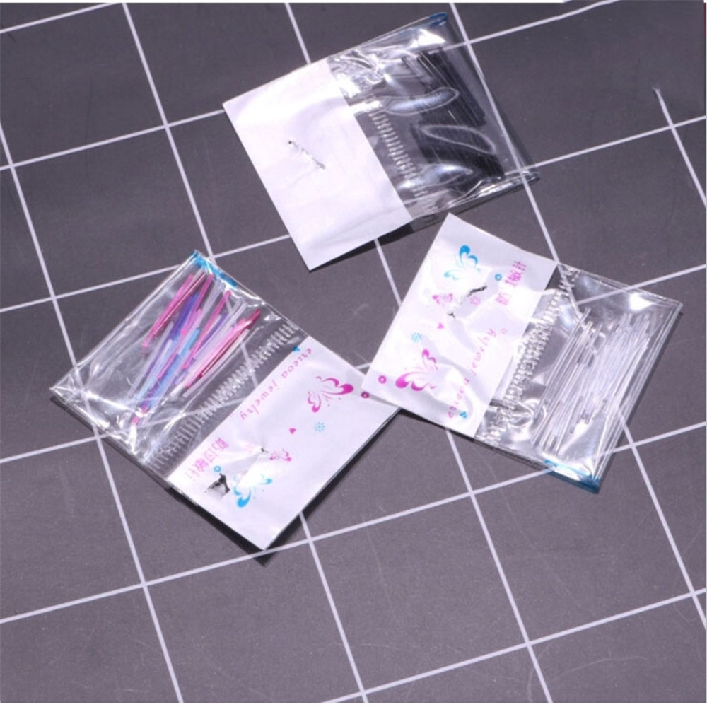 1bag woman fashion simple Plastik Transparan Anti - Alergi Disposable Ear Stick Stud Earrings Jarum