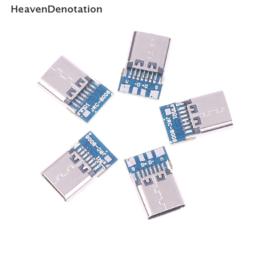 [HeavenDenotation] 5pcs Kawat Las Tipe-C 14P Dengan Papan PCB Charging Data Line Kepala Wanita HDV