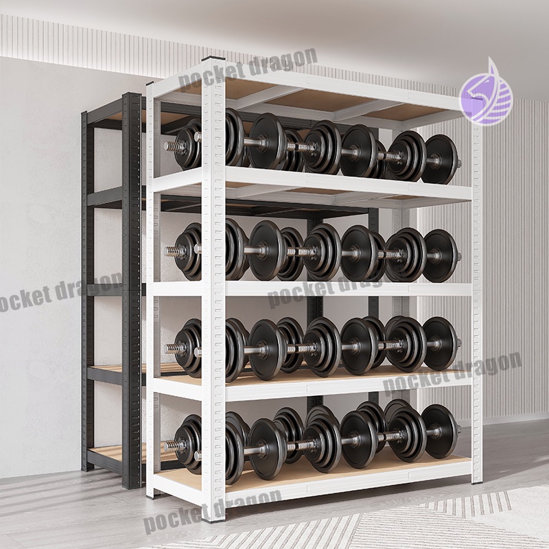 Pocket Dragon Rak Besi Siku 5 susun serbaguna rak Besi boltless Gudang shelves Gratis kaki karet