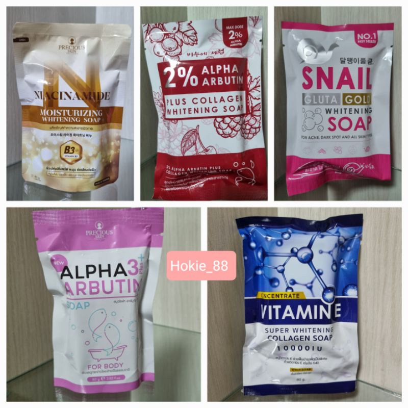 Sabun Snail Gluta Gold / Alpha Arbutin 3 Plus / Alpha Arbutin 2% Whitening / Vitamin E Super Whiteni