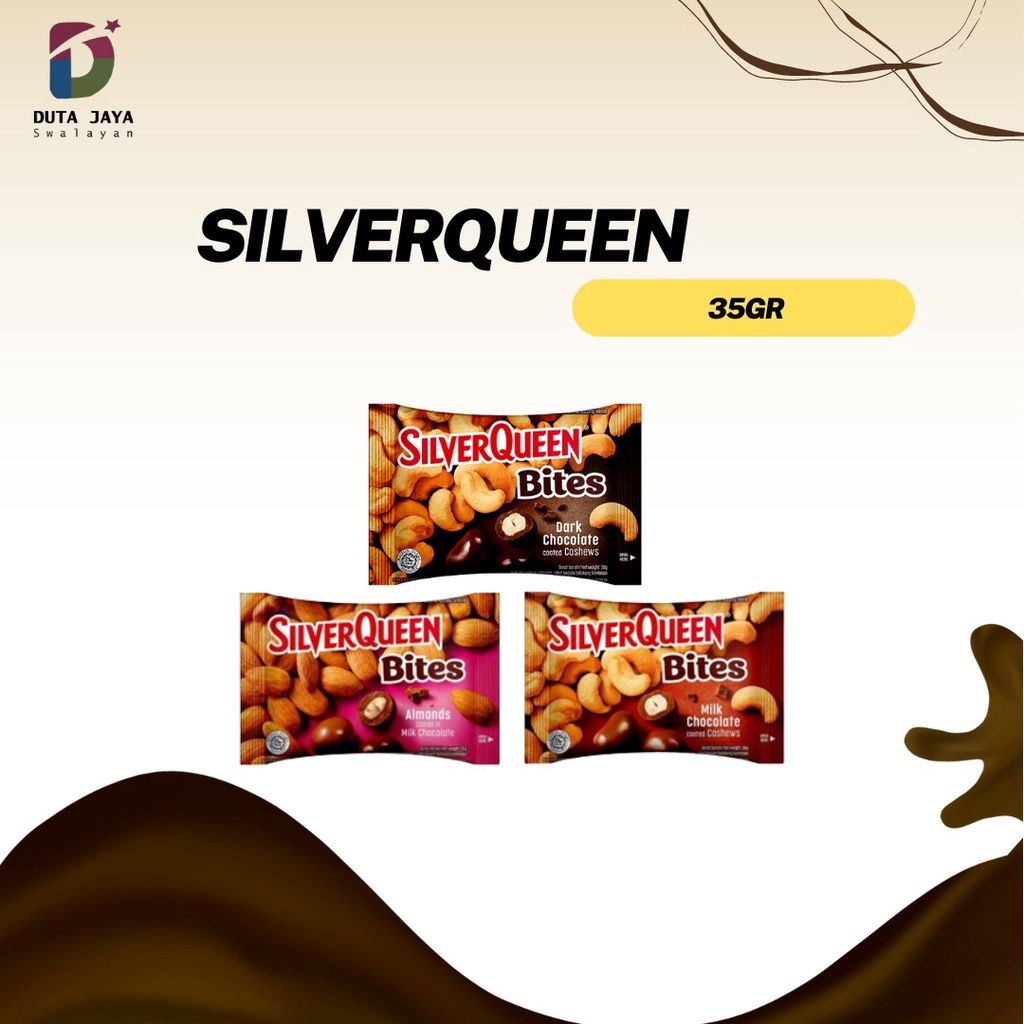 

Silverqueen Bites Cokelat Milk Chocolate Cashew, Almond, Dark 35 Gram