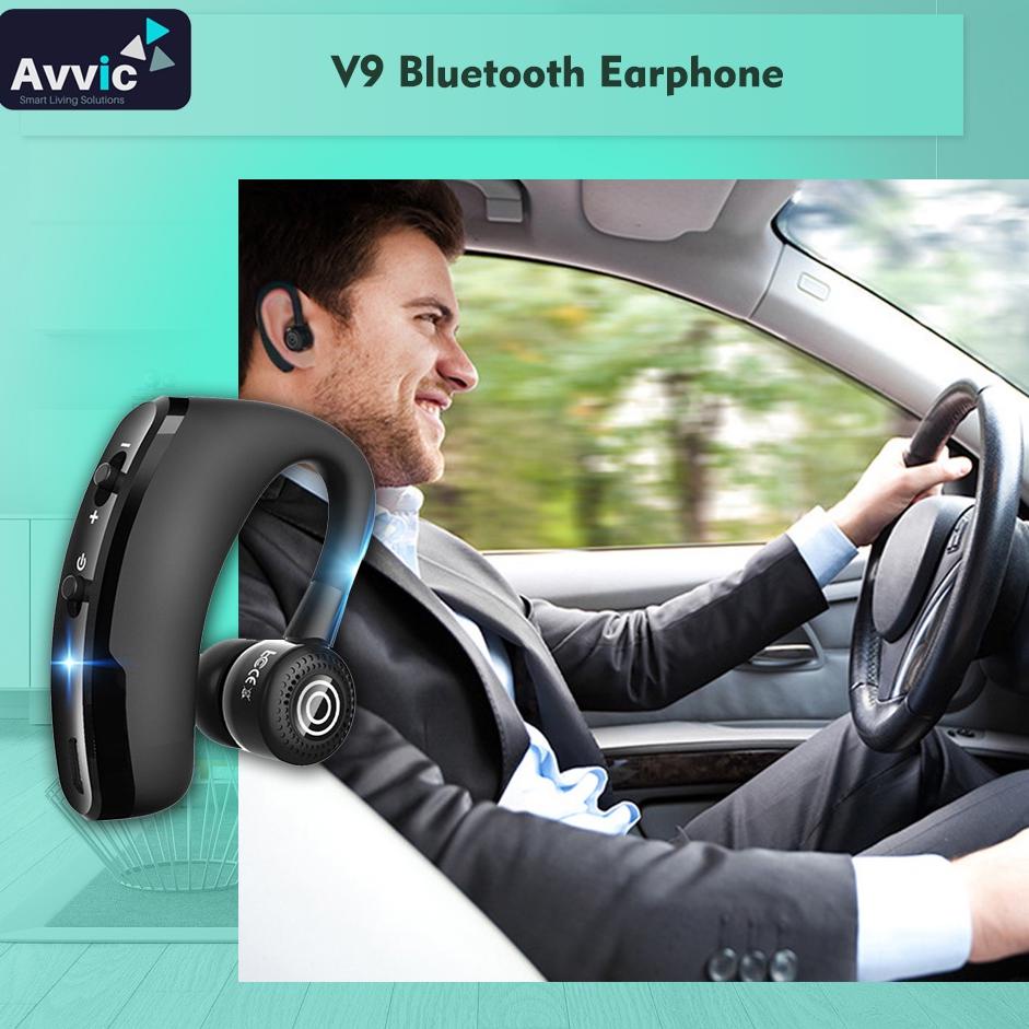 ▲ Headset Bluetooth voyager V9 Wireless Hands-free Earphone with Mic Control ♡