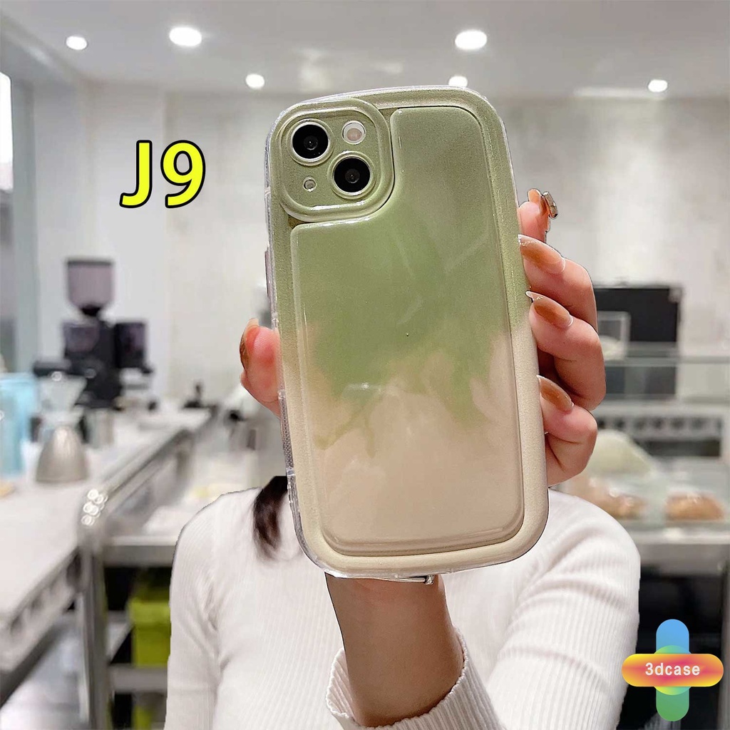 IPHONE Kompatibel Untuk Iphone6 7 6S 8 14 Plus XR 11 12 13 14 PRO MAX X XS MAX 11 12 13 SE 2020 6SPlus 7Plus 6Plus 8Plus 14Plus Pink Hijau Bantalan Udara Puffer Perlindungan Lensa Soft Case