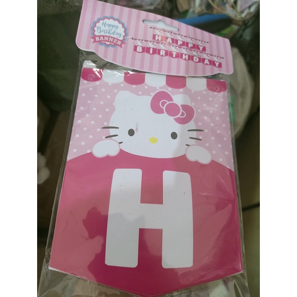 Banner / Bunting Flag Happy Birthday Motif Hello Kitty /Banner Happy Birthday / Banner HBD / Banner 