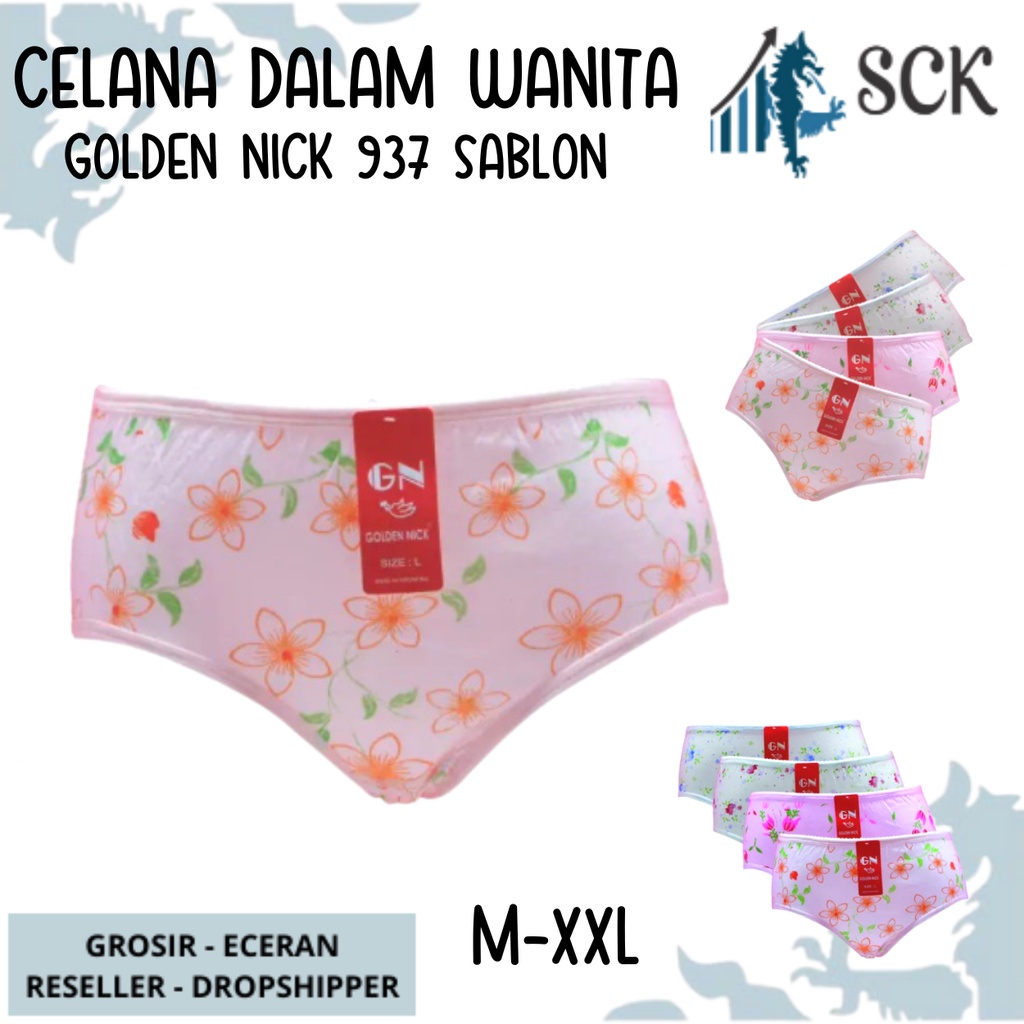 [ISI 3] CD GOLDEN NICK 937 Khusus SABLON / Celana Dalam ukuran M-XXL Warna Muda / Pakaian Dalam Wanita - sckmenwear GROSIR