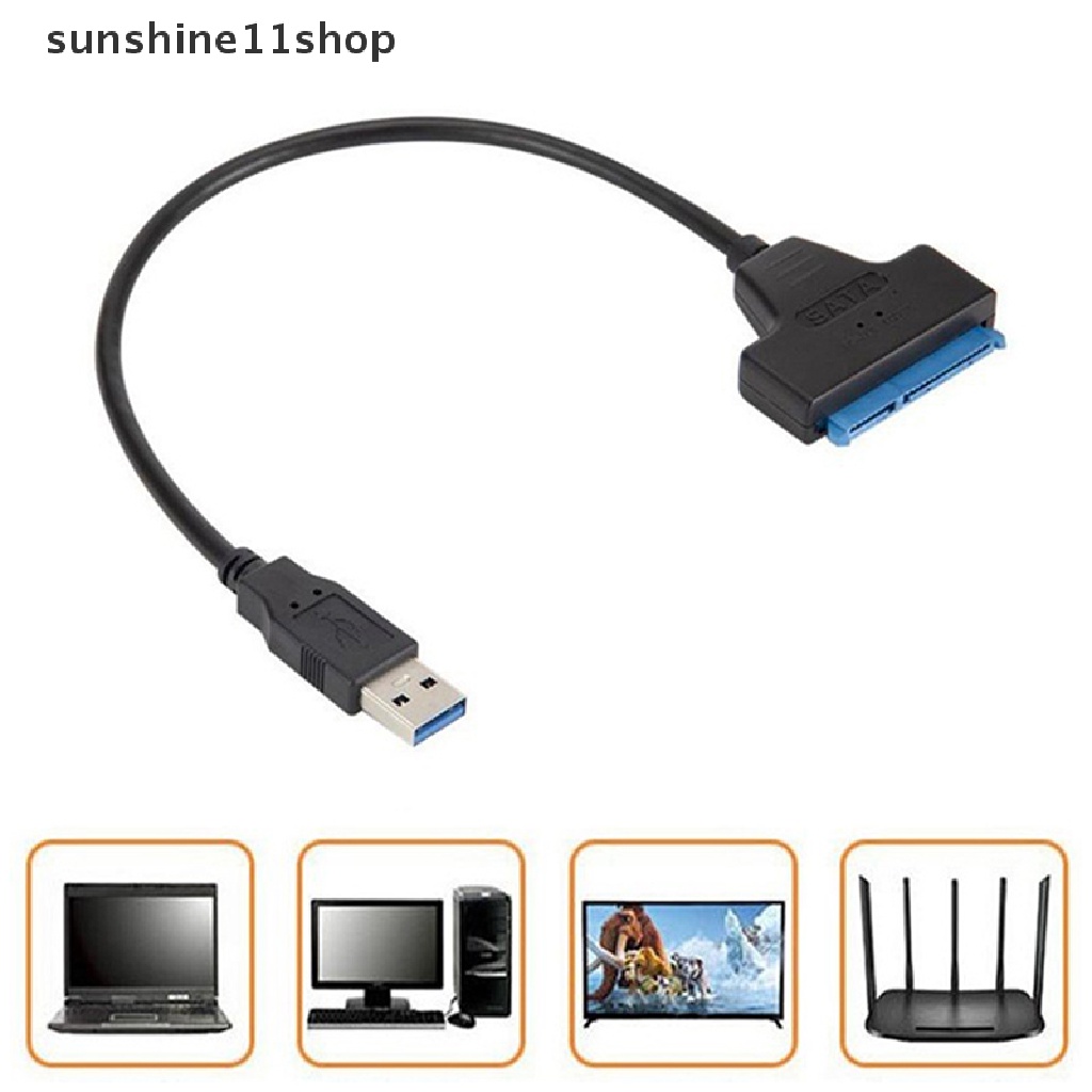 Sho Kabel Hardisk USB3.0 Ke Sata Kompatibel Dengan Hardisk HDD 2.5 Inci SSD Konektor Komputer Usb 2.0 Sata Adapter Cable N