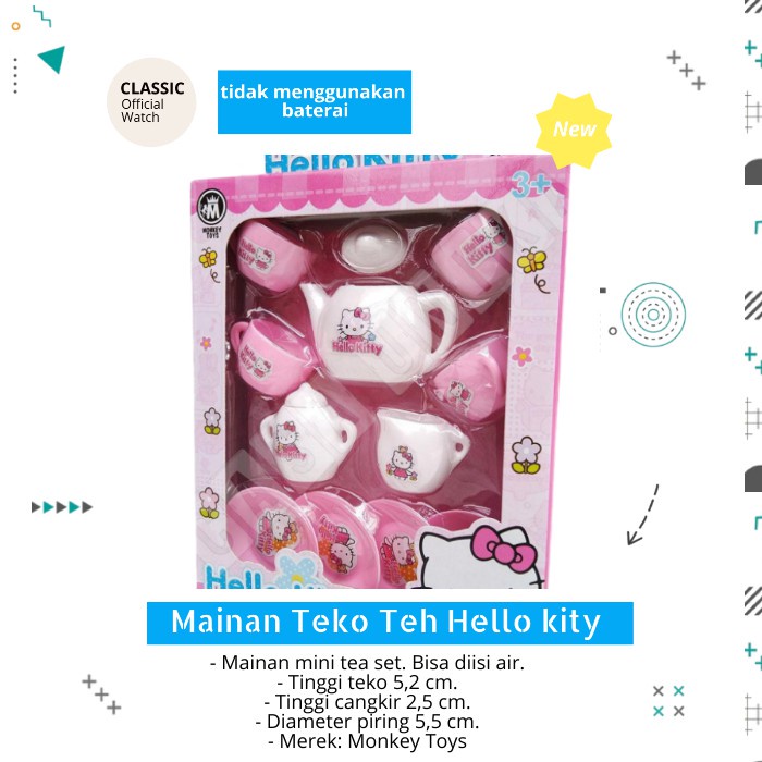 MAINAN ANAK TEKO CANGKIR PIRING SET HELLO KITTY