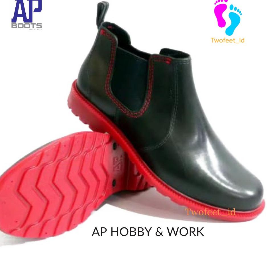 ☻ SEPATU BOOT AP HOBBY & WORK/SEPATU BOOTS AP HOBBY AND WORK/AP BOOTS HOBBY AND WORK 39-42 BLACK RED