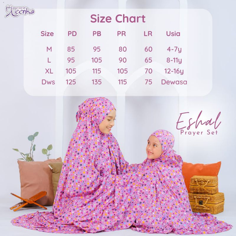 LEENKA MUKENA COUPLE IBU &amp; ANAK ESHAL PRAYER SET