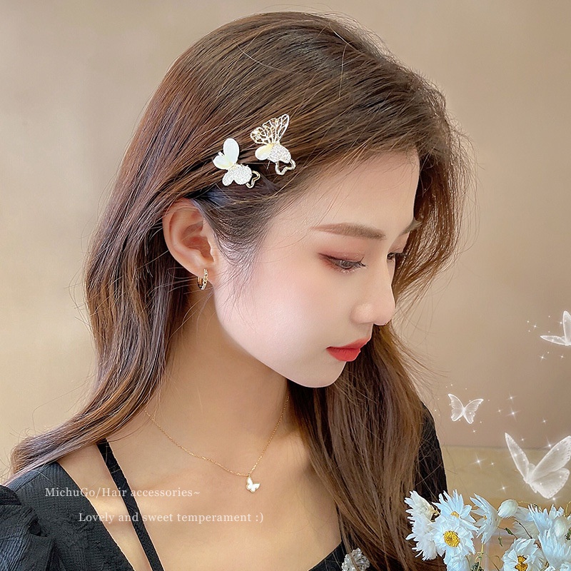 Imitasi opal Berlian Imitasi Kupu-Kupu Jepit Rambut Korea Gadis Lucu Bunga Hiasan Rambut