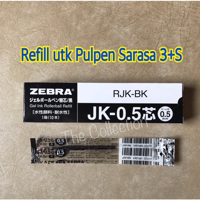 

ATK556SR Refill 3S Black 0.5 R JK-BK Sarasa Pulpen isi ulang 3+S hitam