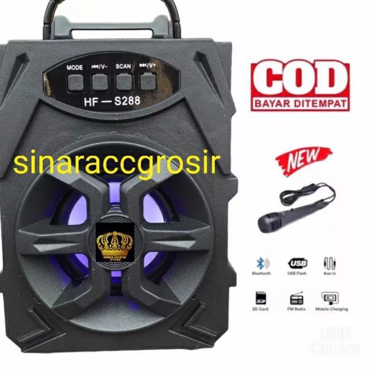 ♗ (Bayar di tempat) Speaker Bluetooth HF-S288/XTM 168 Free Mic karaoke ✧