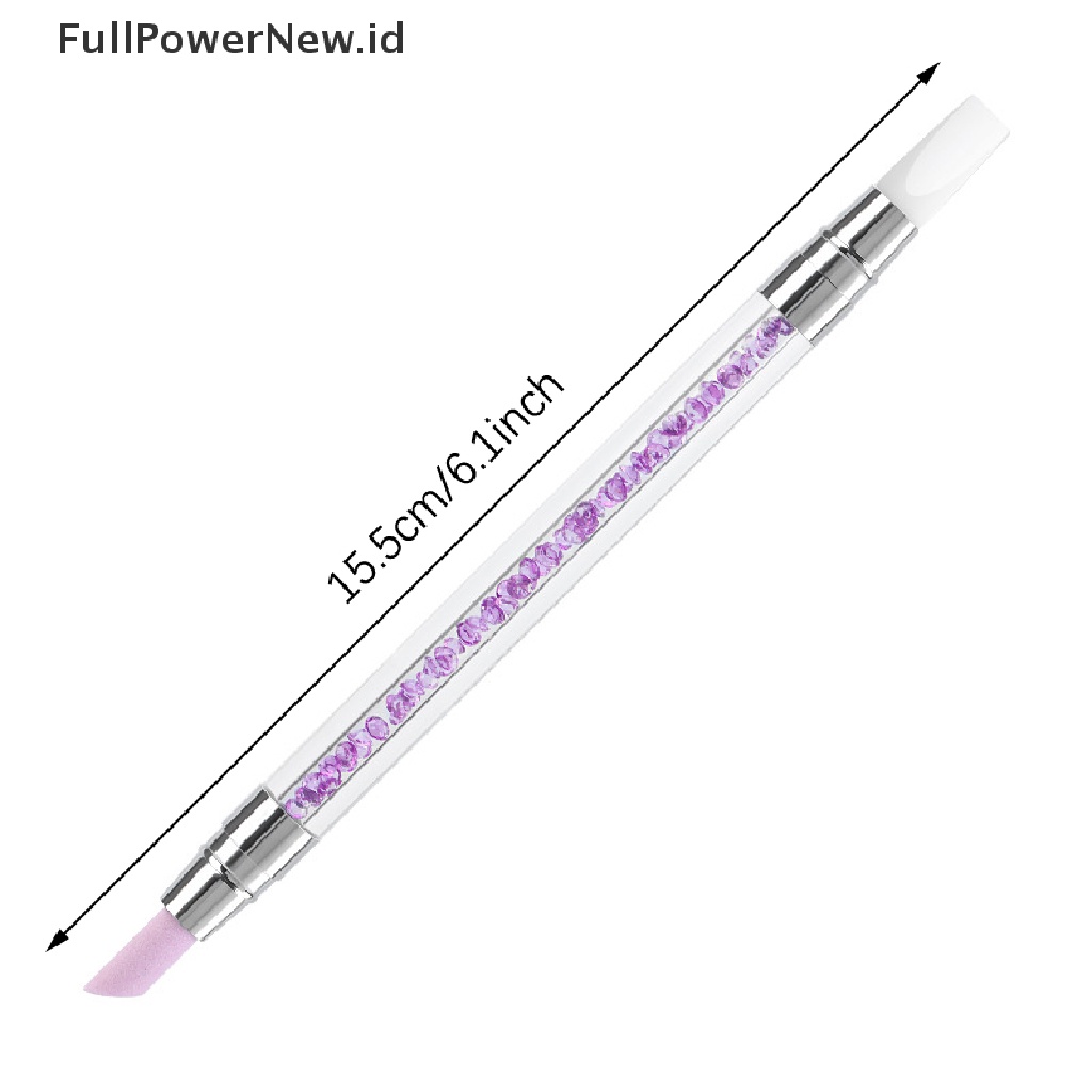 Power 1Pc Dual-ended Silicone Nail Tools Silikon Berlian Imitasi Kutek Ukir Pen ID