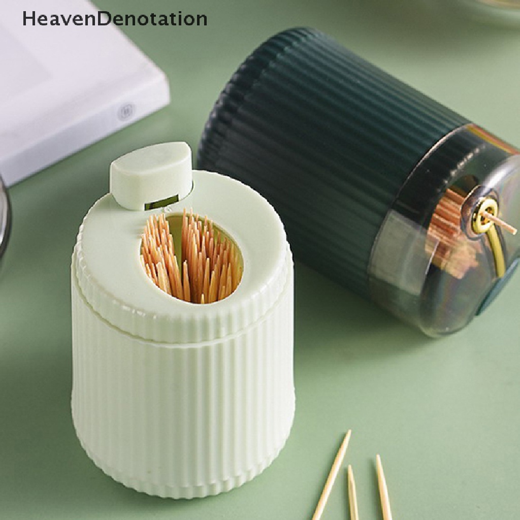 [HeavenDenotation] Kotak Tusuk Gigi Sederhana Dispenser Tusuk Gigi Ceative Push Automatic Eject Toothbrush Jar Holder Household Hadiah Nyaman Home Gadget HDV