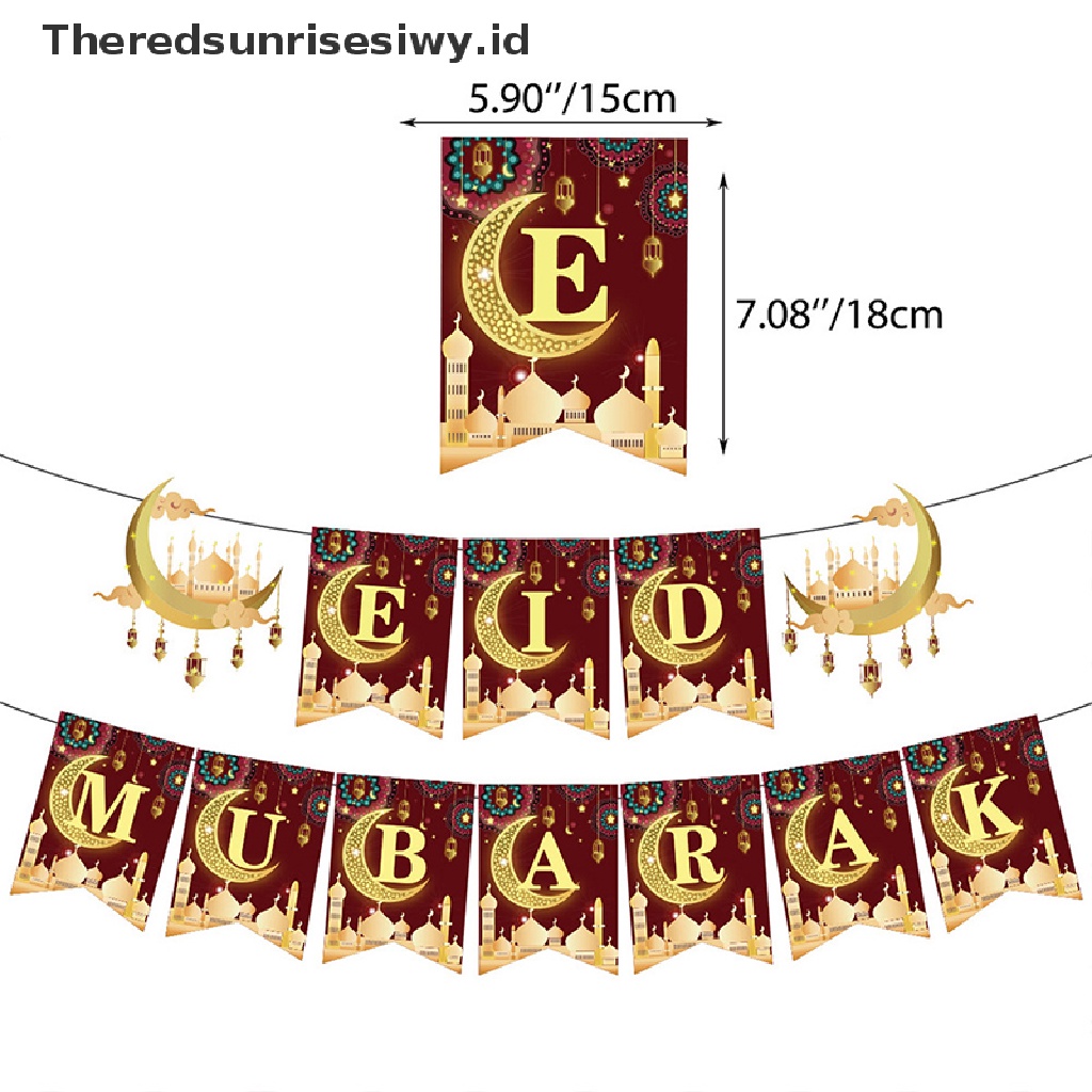 # Baju Lebaran # Eid Mubarak Outdoor Banner Flag Dekorasi Ramadhan Untuk Rumah Islami Muslim Party Decor Hadiah Lebaran Abaya AL Adha Ramadan Kareem~