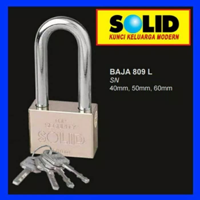 Terlaris Gembok Baja Solid 809L 809 L 50Mm 50 Mm Leher Panjang Kunci Pagar