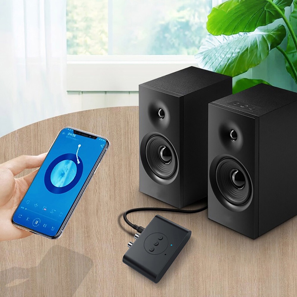 NFC Bluetooth 5.0 Audio Receiver RCA 3.5mm Audio USB Disk Receiver AUX Stereo Music Jack dengan Mikrofon untuk Mobil Kit Amplifier Speaker USB Disk Receiver 3.5mm AUX Musik Stereo Jack dengan Mikrofon untuk Mobil Kit Amplifier