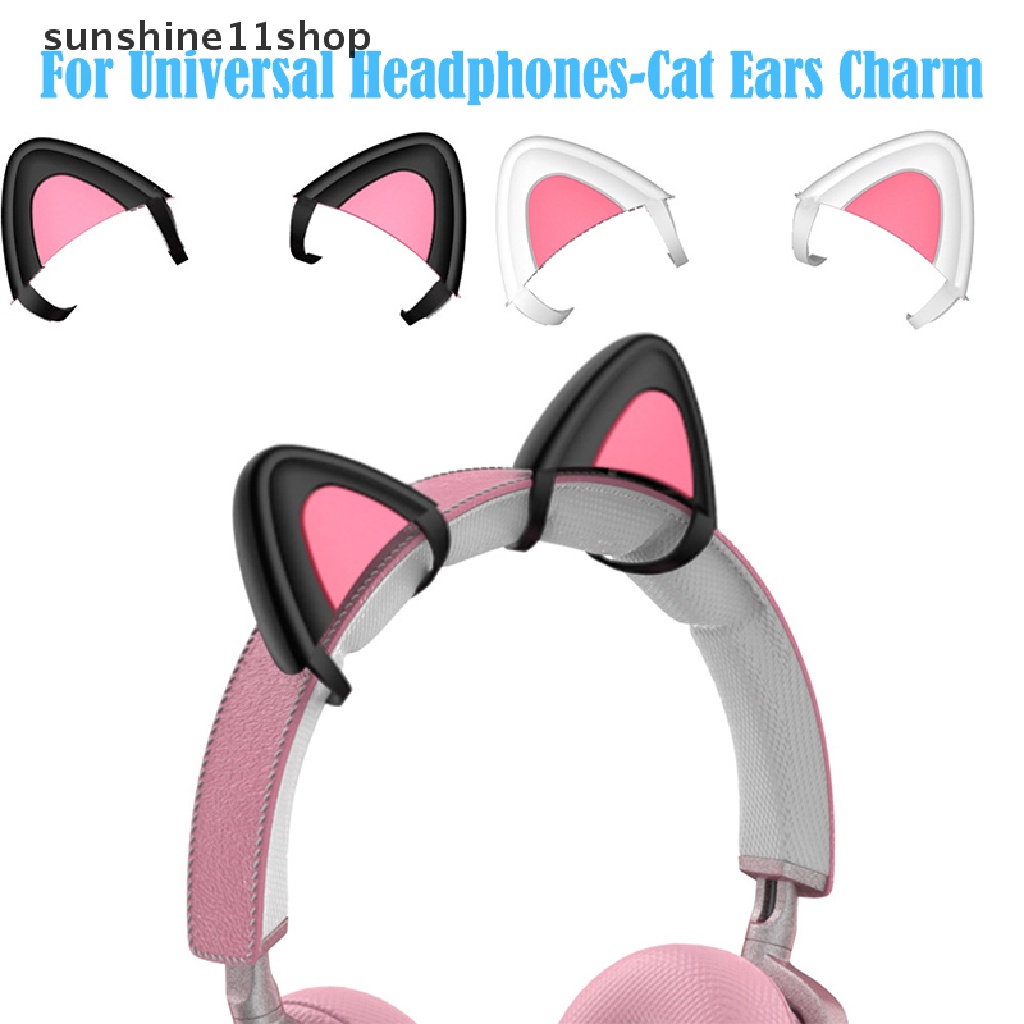 Sho 1Set Universal Headphone Telinga Kucing Headphone Dekorasi Dilepas Headphone Gaming Headset Dekorasi Aksesori Telinga Kucing Kit N