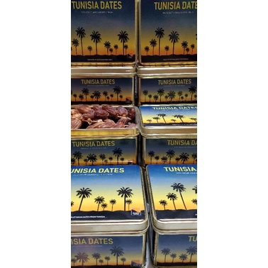 kurma tunisia tangkai kemasan kaleng 1kg premium