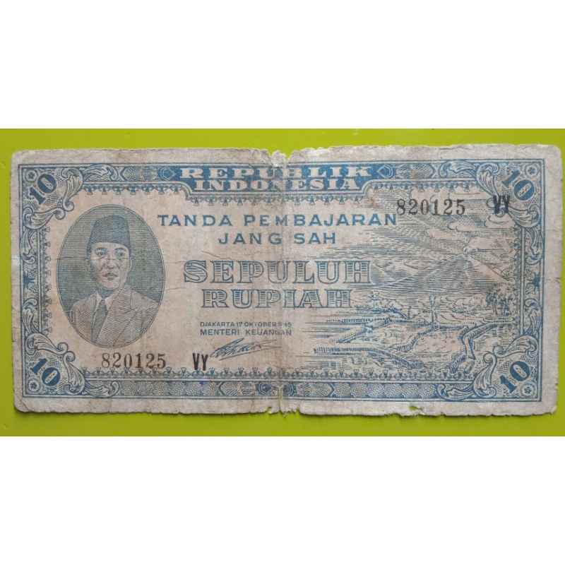 UANGKUNO 10 RUPIAH ORI THN 1945