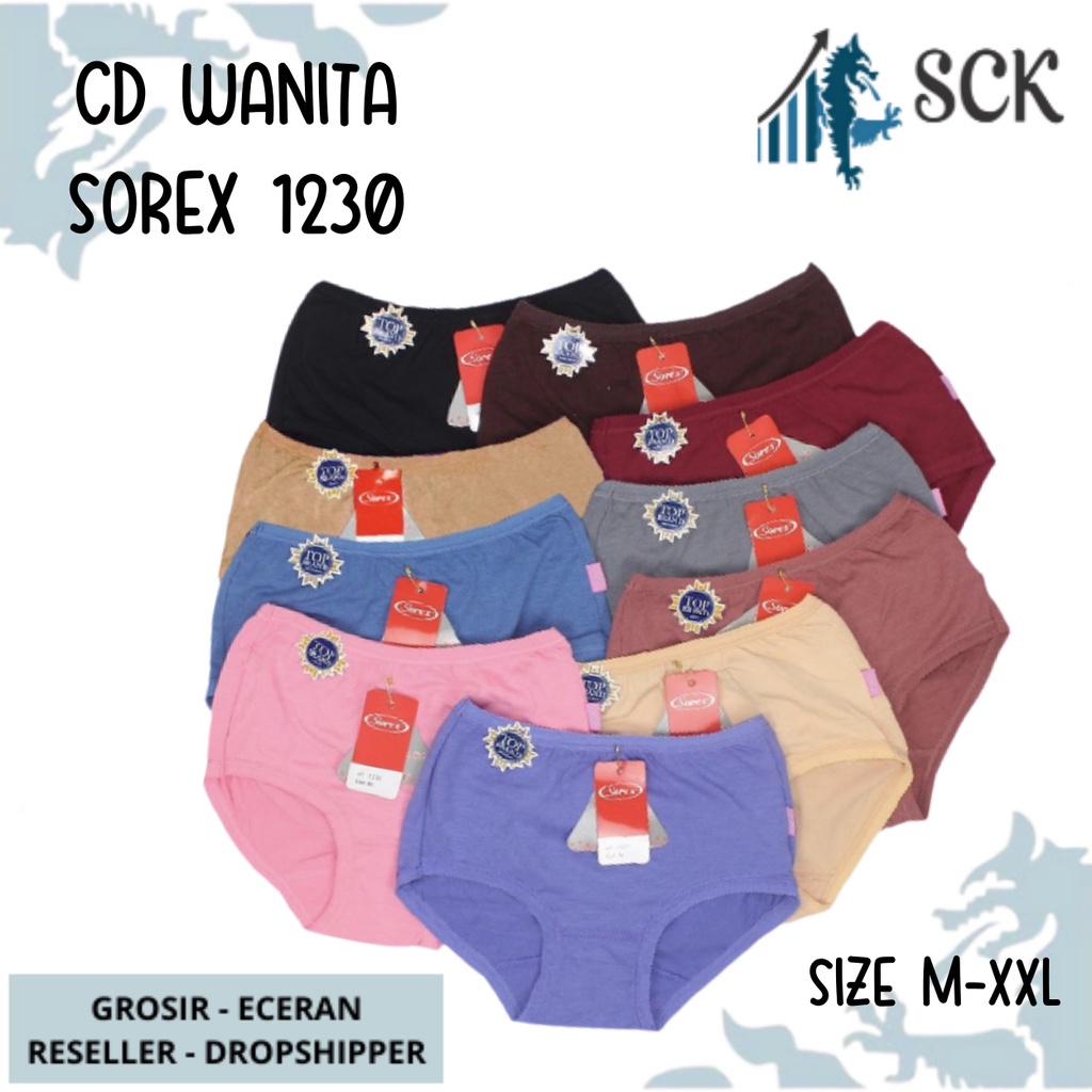 CD SOREX 1230 Ukuran M-XXL / Celana Dalam  Extra Lembut Katun Halus / Pakaian Dalam Wanita - sckmenwear GROSIR