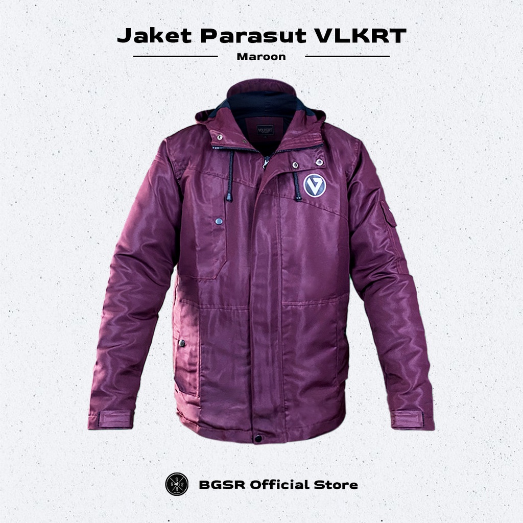 Jaket Hoodie Parasut Bomber Pria Sleting Kantong Dalam Jacket Volkert
