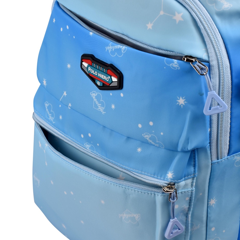 Tas Polo Hiero 84021 Tas Sekolah Wanita Ransel Anak Fashion Pelangi