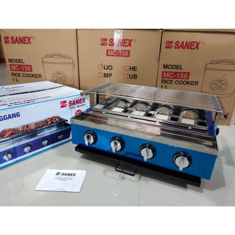 Sanex Kompor Gas Panggang 4 Tungku / Gas Stove Grill + BBQ SN-KP04