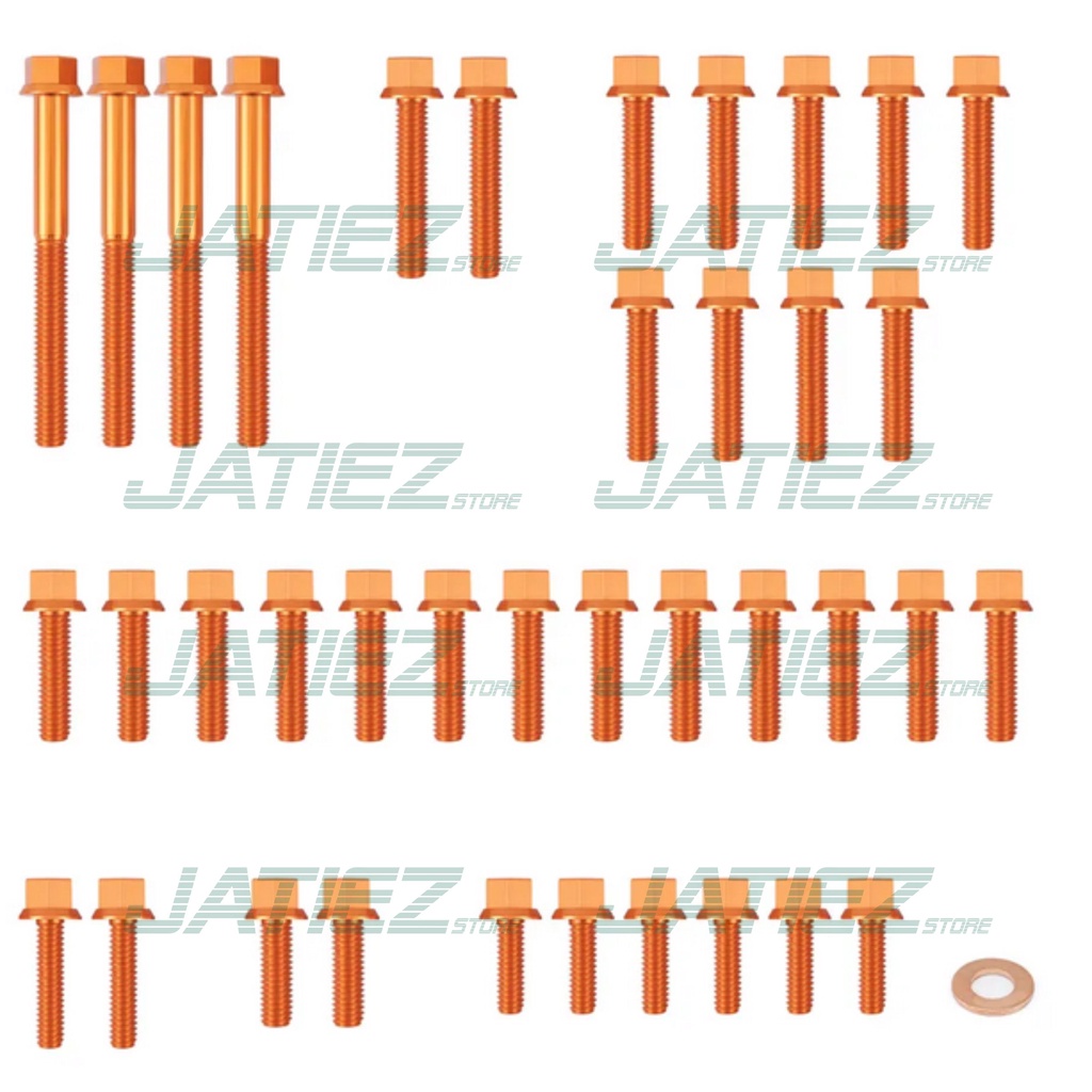 Baut Set Orange KTM  - Baut Set Mesin KTM 2T 2017-2023 4T 2017-2023